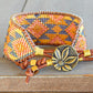 Sunflower Inspired Tribal  Bead Loom Woven Cuff Bracelet