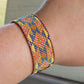 Sunflower Inspired Tribal  Bead Loom Woven Cuff Bracelet