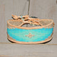 Small Sand and Sea Diamond Burst Bead Loom Woven Bracelet
