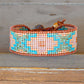 Turquoise, Blush, and Rose Gold Southwestern Style Bead Loom Woven Bracelet