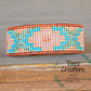 Turquoise, Blush, and Rose Gold Southwestern Style Bead Loom Woven Bracelet