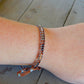 Copper, Navy, Gray Ladder Woven Leather Stack bracelet