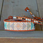 Copper, Navy, Gray Ladder Woven Leather Stack bracelet