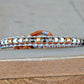 Copper Navy Gray Top Beaded Macrame Woven Leather Stack bracelet