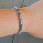 Copper Navy Gray Top Beaded Macrame Woven Leather Stack bracelet