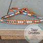 Copper, Navy, Gray Ladder Woven Leather Stack bracelet