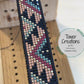 Navy Pink and BlushSouthwest Geometric Bead Loom Woven Bracelet