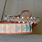 Copper Navy Gray Side beaded Macrame Woven Leather Stack bracelet