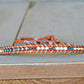 Copper, Navy, Gray Ladder Woven Leather Stack bracelet
