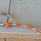 Copper, Navy, Gray Ladder Woven Leather Stack bracelet