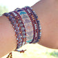 Copper Navy Gray Agate Center Stack bracelet