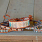 Geometric Triangle Bead Loom Woven Bracelet in Gray, Navy, Blush and Rose Gold
