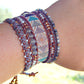 Copper Navy and Blush Loom and Macrame Bracelet stack set