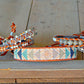 Copper Navy and Blush Loom and Macrame Bracelet stack set