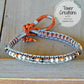 Copper Navy Gray Top Beaded Macrame Woven Leather Stack bracelet