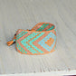 Seafoam and Gold Extra wide Geometric bead loom woven cuff