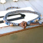 Top Beaded Macrame Leather Single Stack Bracelet