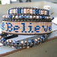 Top Beaded Macrame Leather Single Stack Bracelet