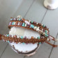 Purple, Brown, and Aqua Adjustable Stack bracelet, boho Friendship stack set
