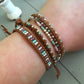 Purple, Brown, and Aqua Adjustable Stack bracelet, boho Friendship stack set
