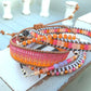 Faded Orange to Pink Ombre Loom woven friendship bracelet