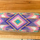 Purple and Gold Bead Loom Woven Wide Beaded Cuff Bracelet