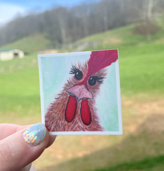 Chicken Watercolor artwork Sticker