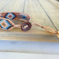 Blue, Tan, and Rose Gold Western Diamond Bead Loom Woven Bracelet