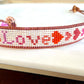 LOVE Hearts Bead Loom Woven Bracelet