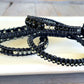 Black Onyx Leather Beaded Macrame Bracelet
