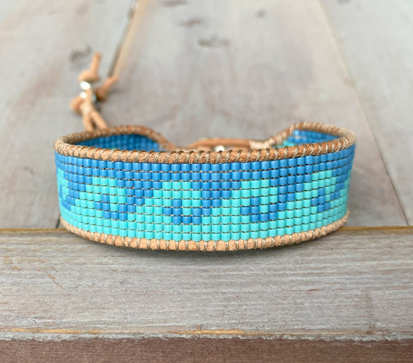 Wave Bead Loom Woven Bracelet