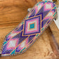 Purple and Gold Bead Loom Woven Wide Beaded Cuff Bracelet