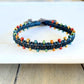 Dark Teal Beaded Macrame Bracelet