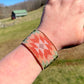 Coral,Green and Turquoise Western Cuff Starburst Beaded Loom Bracelet