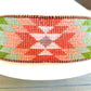 Coral,Green and Turquoise Western Cuff Starburst Beaded Loom Bracelet