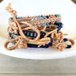 Blue, Tan, and Rose Gold Beaded Macrame Bracelet and Western Diamond Loom Set