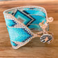 Seafoam Bead Loom Woven Wide Beaded Cuff Bracelet
